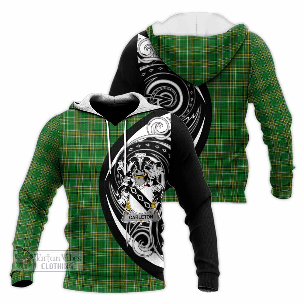 Carleton Irish Clan Knitted Hoodie Celtic Circle Style - Tartan Vibes Clothing