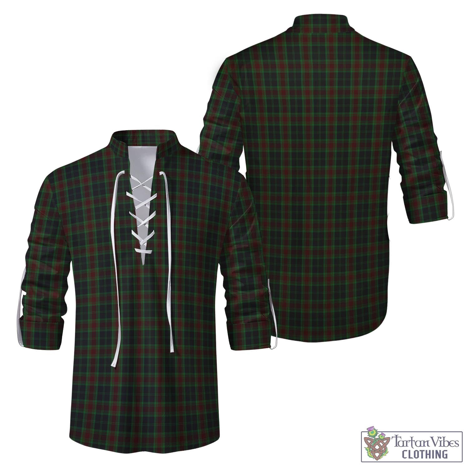 Tartan Vibes Clothing Carlow County Ireland Tartan Men's Scottish Traditional Jacobite Ghillie Kilt Shirt