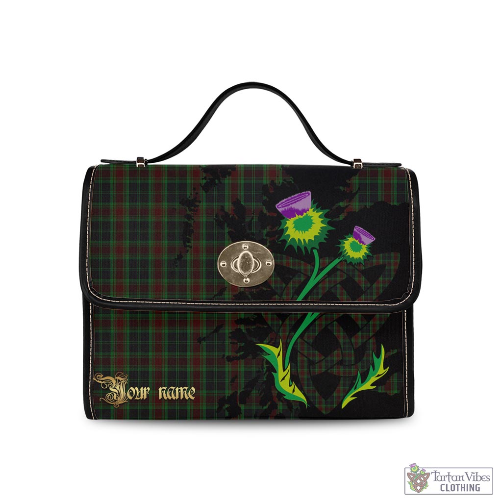Tartan Vibes Clothing Carlow County Ireland Tartan Waterproof Canvas Bag with Scotland Map and Thistle Celtic Accents
