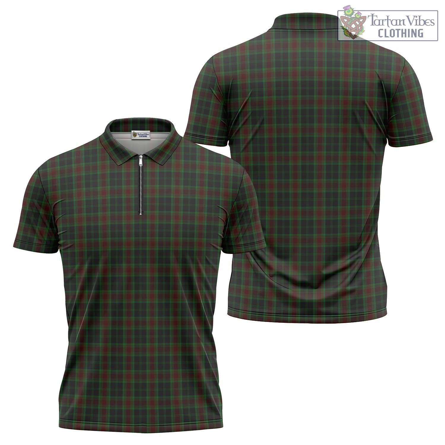 Tartan Vibes Clothing Carlow County Ireland Tartan Zipper Polo Shirt