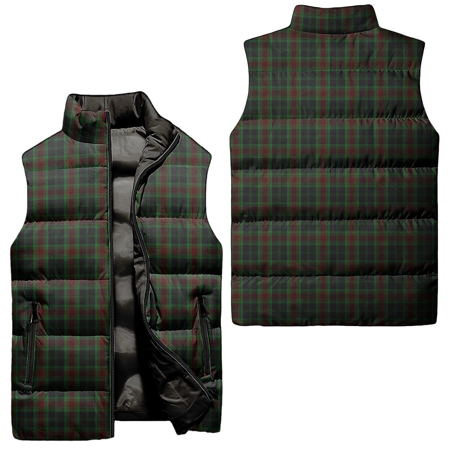 Carlow County Ireland Tartan Sleeveless Puffer Jacket Unisex - Tartan Vibes Clothing