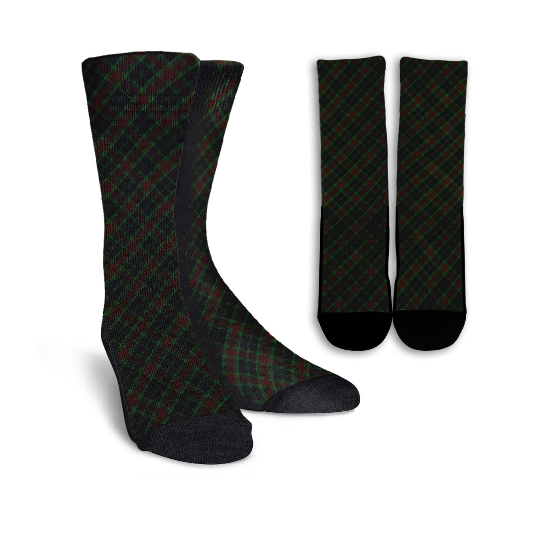 Carlow County Ireland Tartan Crew Socks Cross Tartan Style - Tartanvibesclothing