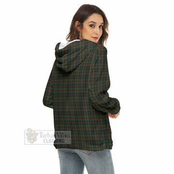 Carlow County Ireland Tartan Women's Borg Fleece Hoodie with Half Zip