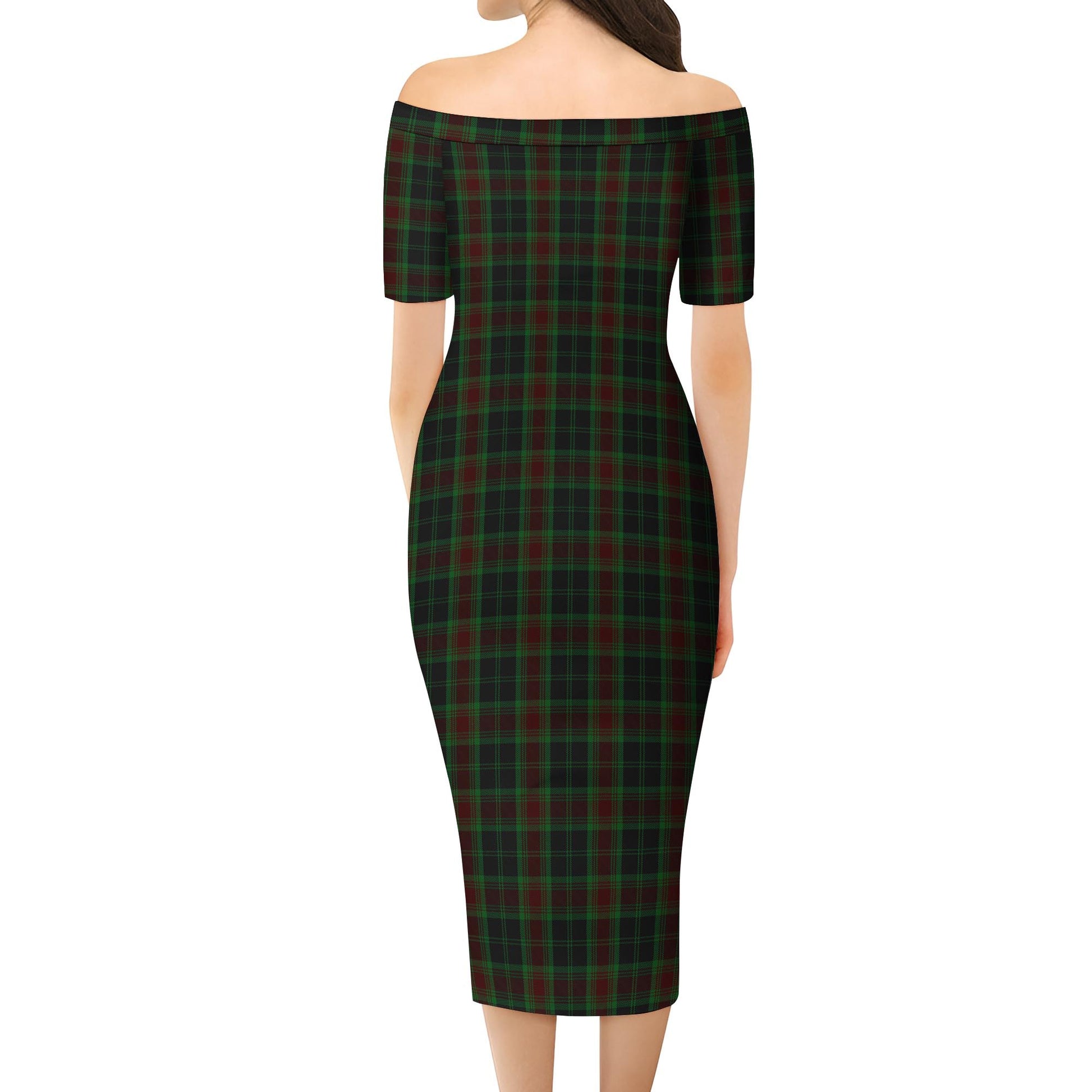 Carlow County Ireland Tartan Off Shoulder Lady Dress - Tartanvibesclothing