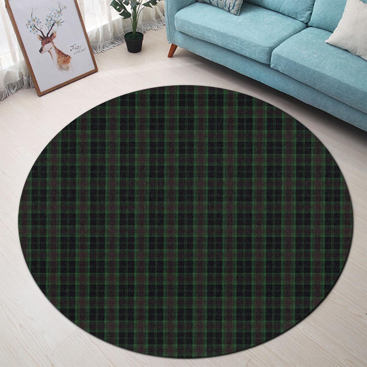 Carlow County Ireland Tartan Round Rug - Tartanvibesclothing