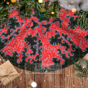 Carlow County Ireland Tartan Christmas Tree Skirt Lion Rampant Style