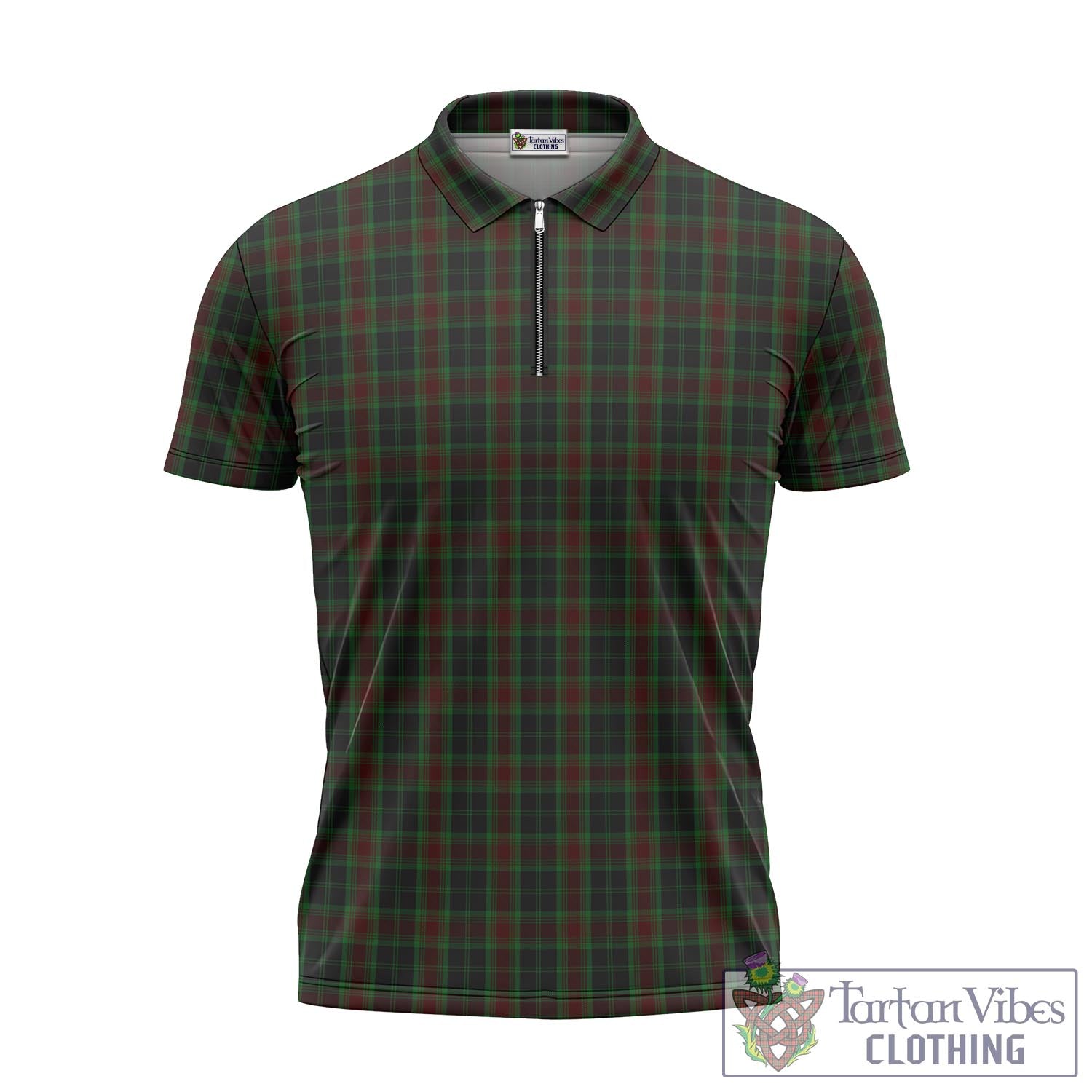 Tartan Vibes Clothing Carlow County Ireland Tartan Zipper Polo Shirt