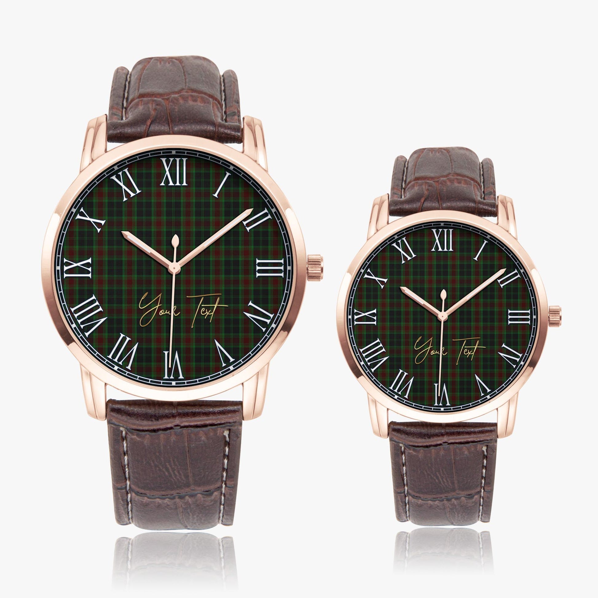 Carlow County Ireland Tartan Personalized Your Text Leather Trap Quartz Watch - Tartan Vibes Clothing
