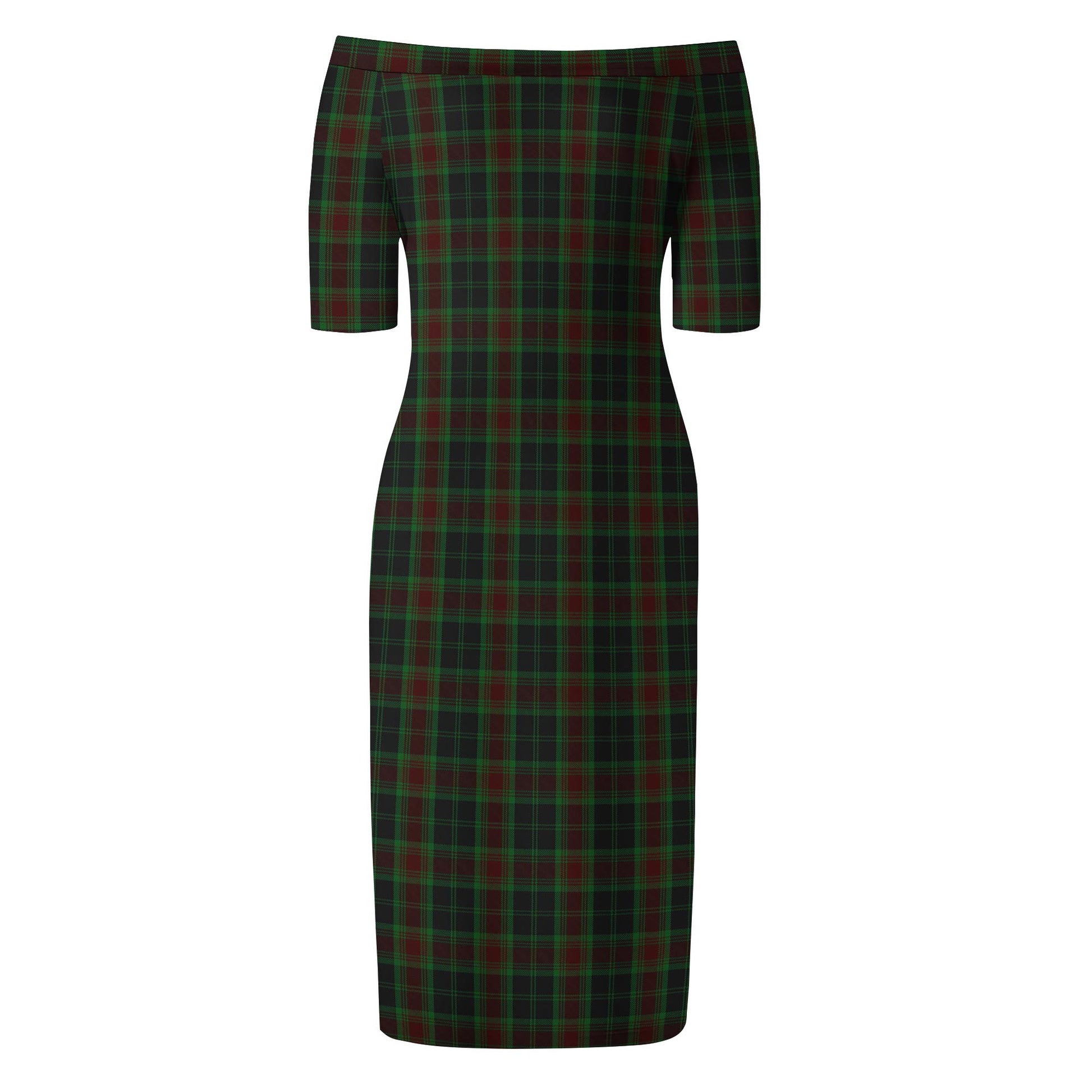 Carlow County Ireland Tartan Off Shoulder Lady Dress - Tartanvibesclothing