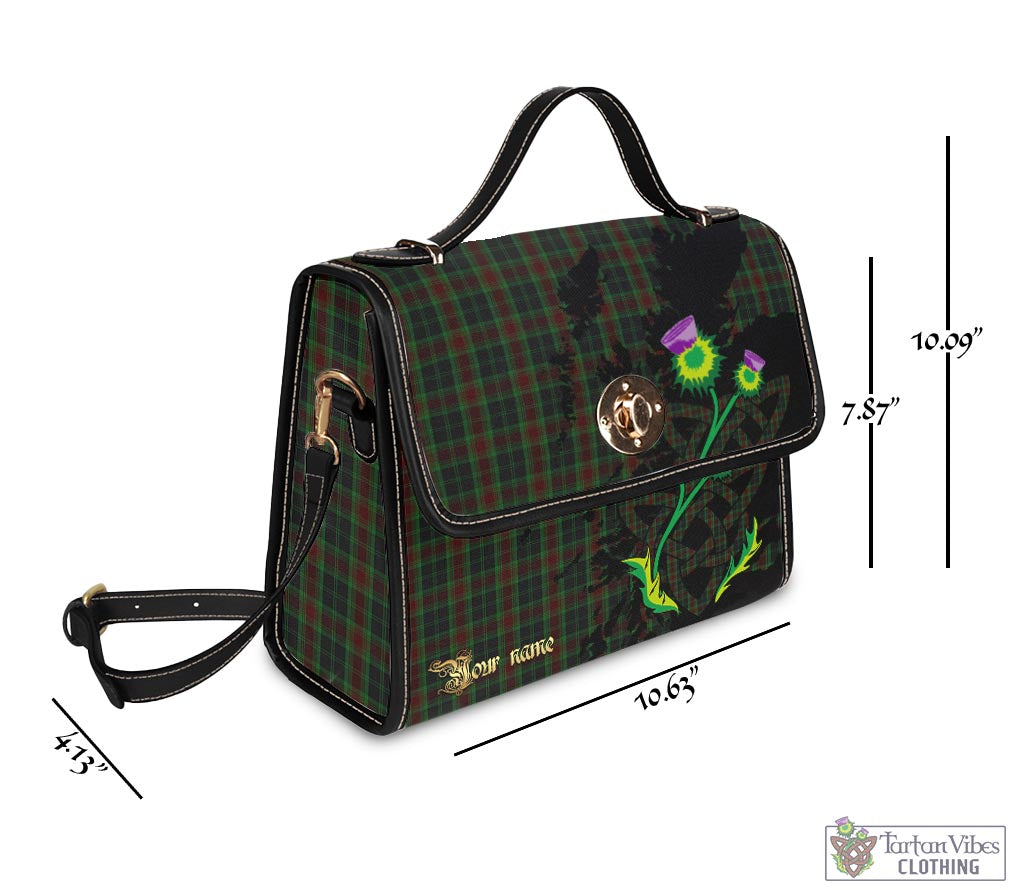 Tartan Vibes Clothing Carlow County Ireland Tartan Waterproof Canvas Bag with Scotland Map and Thistle Celtic Accents