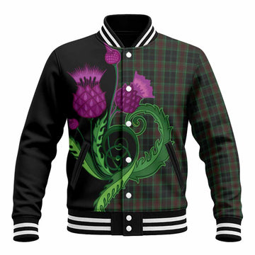 Carlow County Ireland Tartan Baseball Jacket Traditional Scottish Thistle