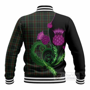 Carlow County Ireland Tartan Baseball Jacket Traditional Scottish Thistle