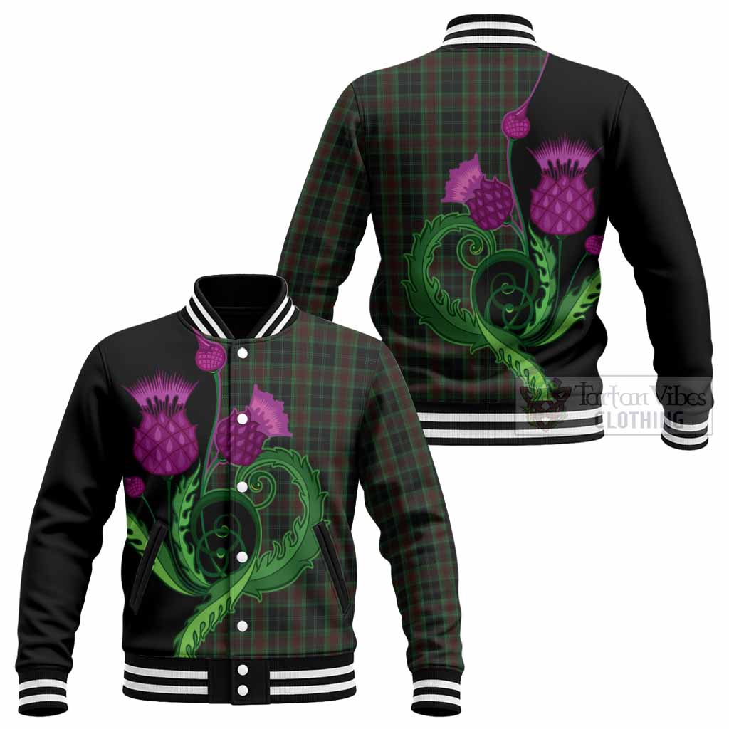 Carlow County Ireland Tartan Baseball Jacket Traditional Scottish Thistle