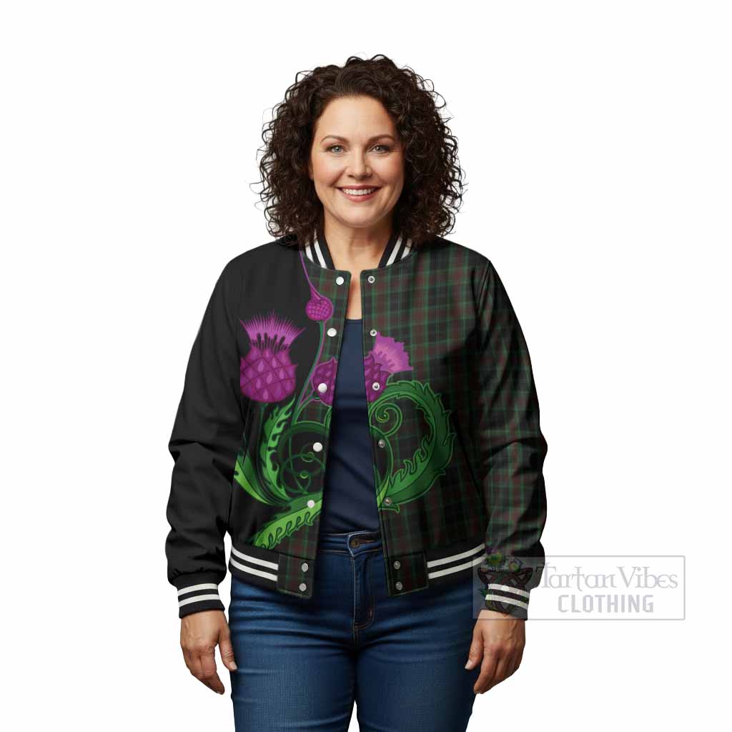 Carlow County Ireland Tartan Baseball Jacket Traditional Scottish Thistle