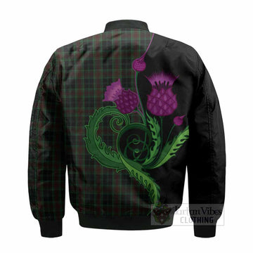 Carlow County Ireland Tartan Bomber Jacket Traditional Scottish Thistle