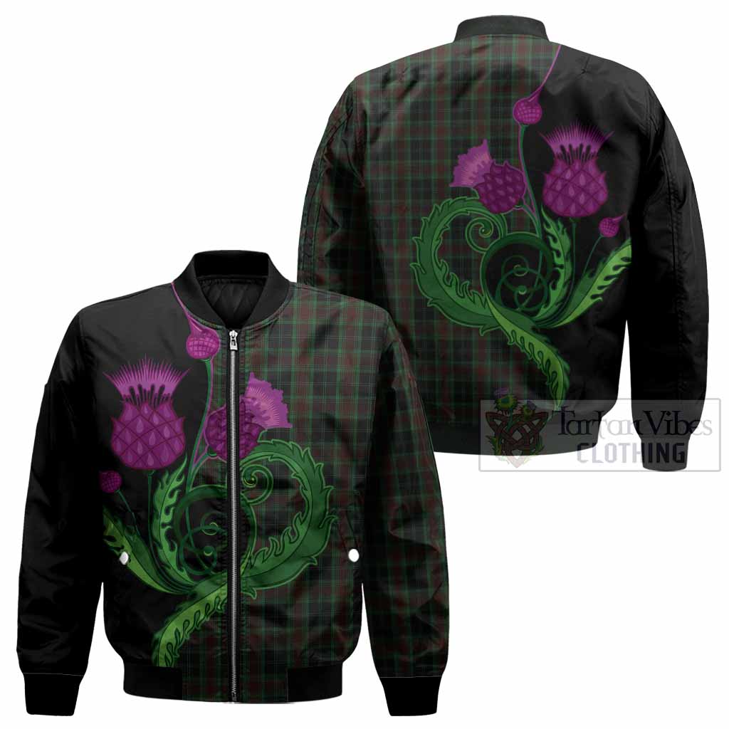 Carlow County Ireland Tartan Bomber Jacket Traditional Scottish Thistle