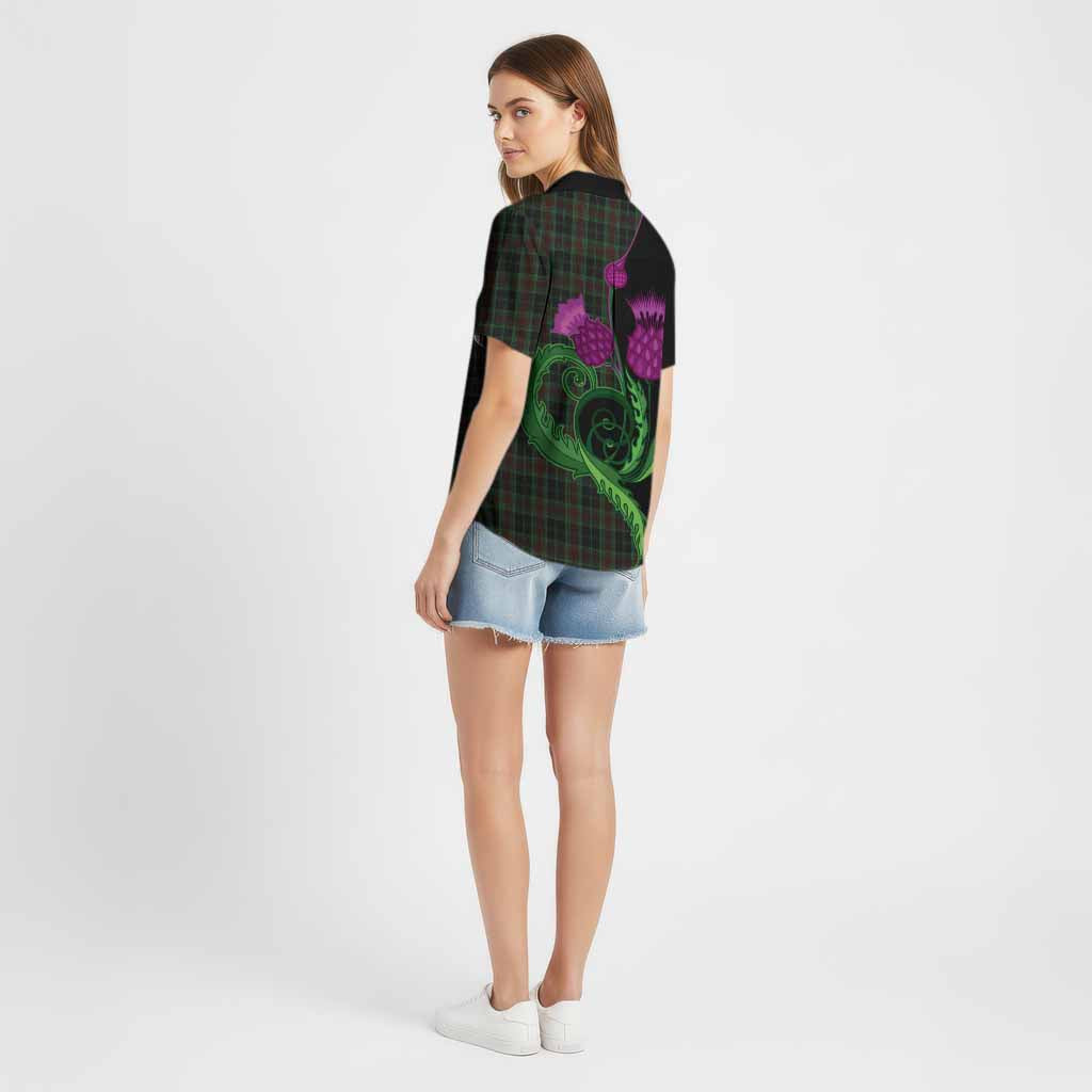 Carlow County Ireland Tartan Cotton Hawaiian Shirt Traditional Scottish Thistle