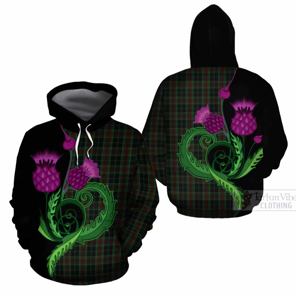 Carlow County Ireland Tartan Cotton Hoodie Traditional Scottish Thistle