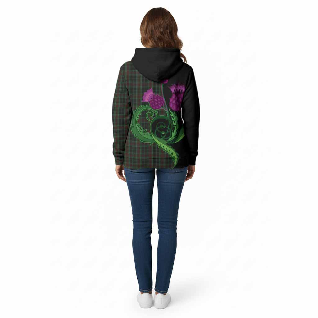 Carlow County Ireland Tartan Cotton Hoodie Traditional Scottish Thistle