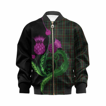 Carlow County Ireland Tartan Kid Bomber Jacket Traditional Scottish Thistle