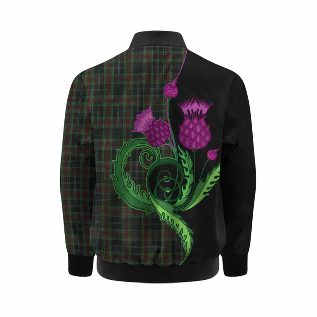 Carlow County Ireland Tartan Kid Bomber Jacket Traditional Scottish Thistle