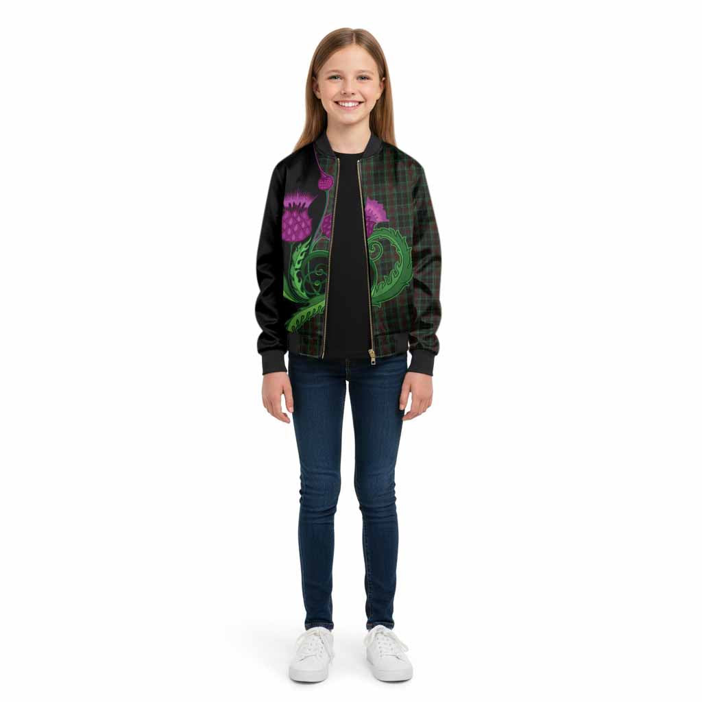 Carlow County Ireland Tartan Kid Bomber Jacket Traditional Scottish Thistle