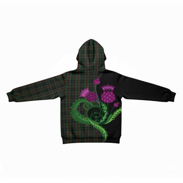 Carlow County Ireland Tartan Kid Hoodie Traditional Scottish Thistle