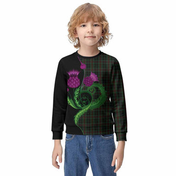 Carlow County Ireland Tartan Kid Knitted Sweatshirt Traditional Scottish Thistle