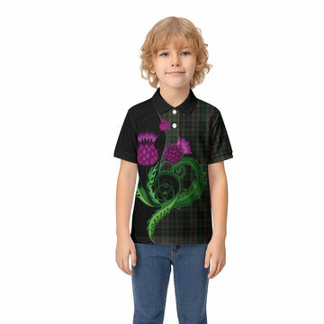 Carlow County Ireland Tartan Kid Polo Shirt Traditional Scottish Thistle