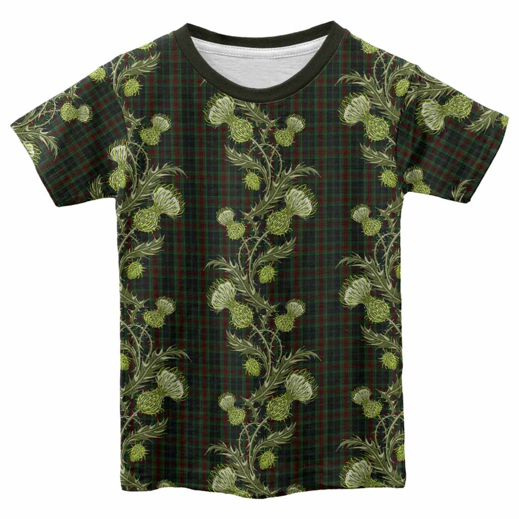 Carlow County Ireland Tartan Kid T-shirt Seamless Scottish Thistle Flowers