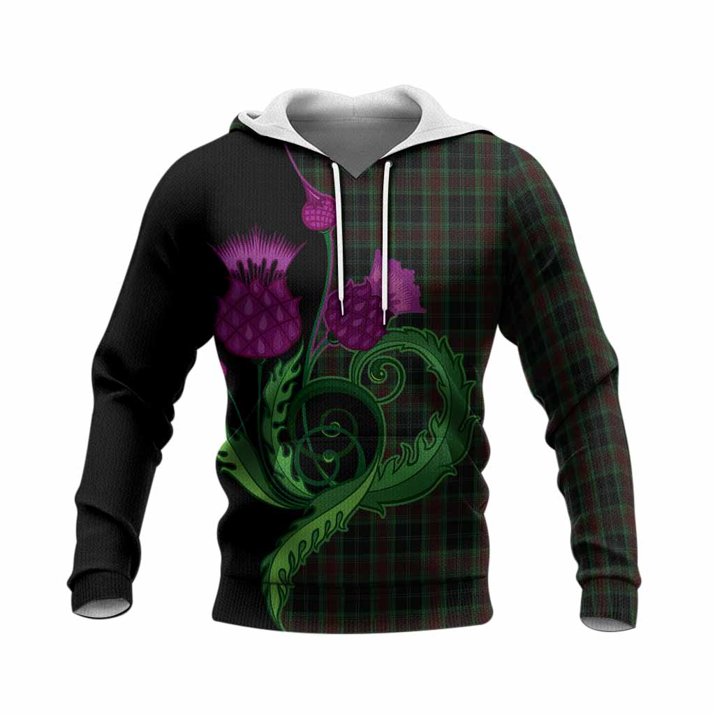 Carlow County Ireland Tartan Knitted Hoodie Traditional Scottish Thistle