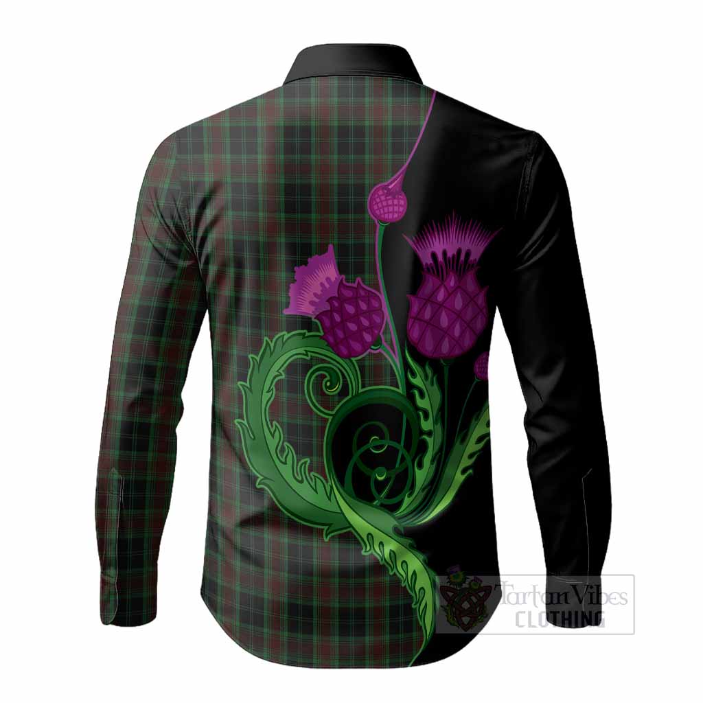 Carlow County Ireland Tartan Long Sleeve Button Shirts Traditional Scottish Thistle