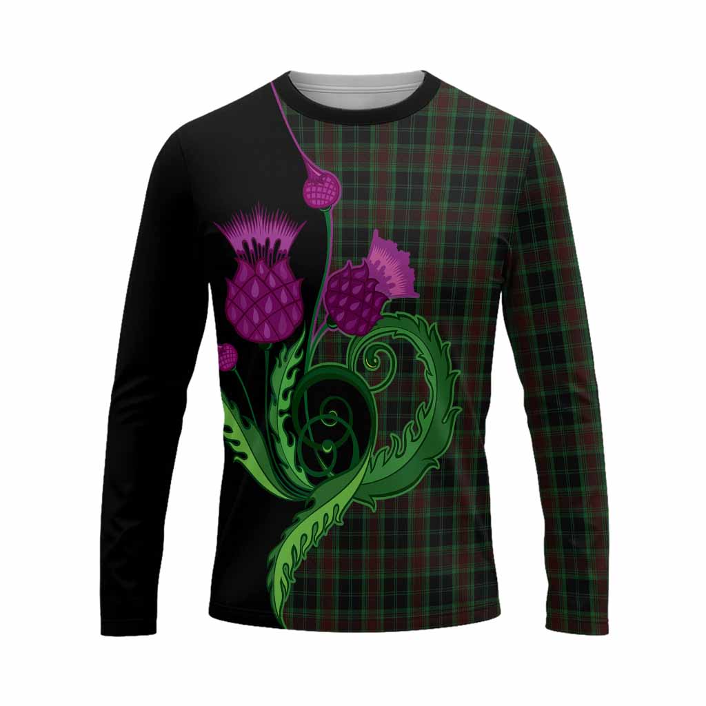 Carlow County Ireland Tartan Long Sleeve T-Shirt Traditional Scottish Thistle