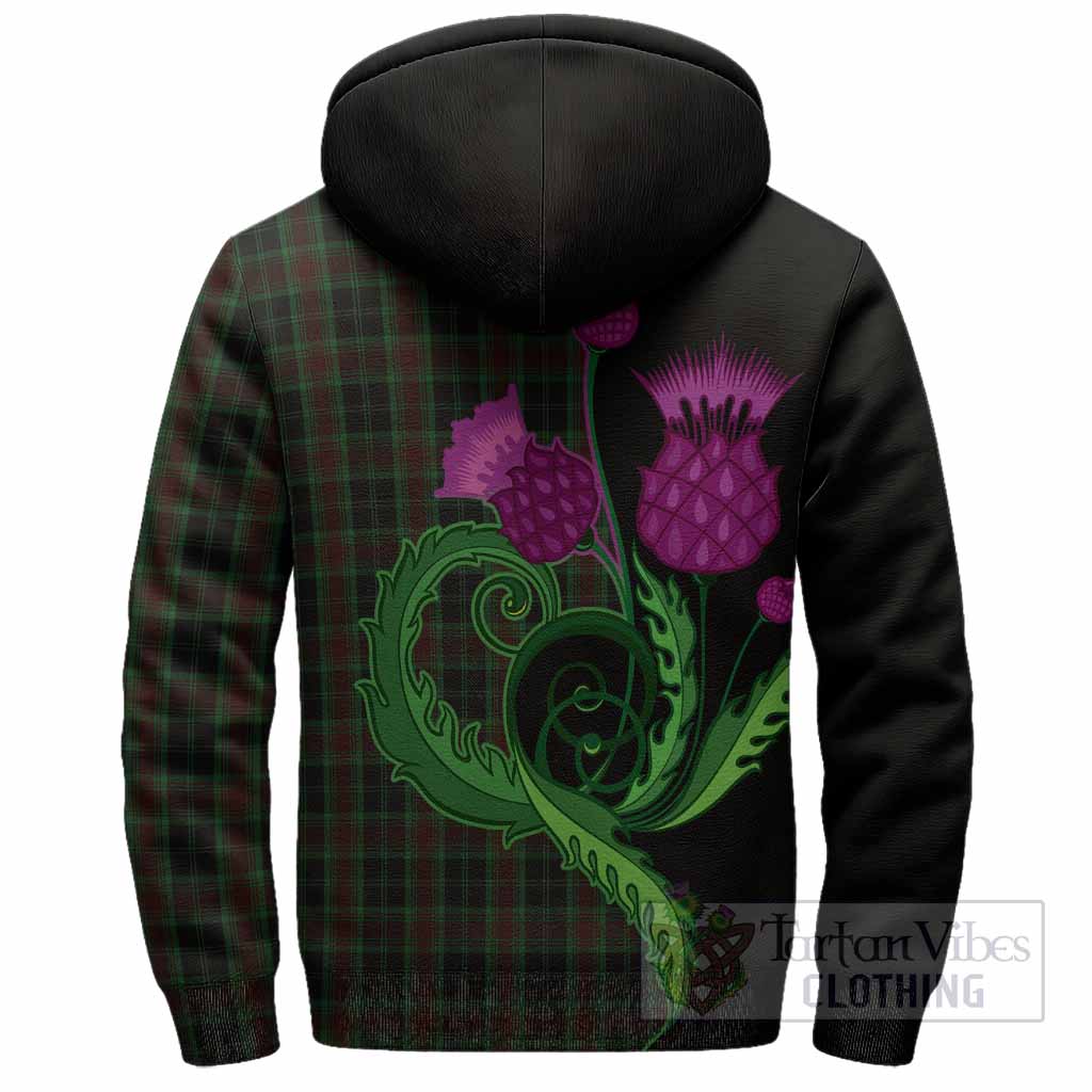 Carlow County Ireland Tartan Sherpa Hoodie Traditional Scottish Thistle