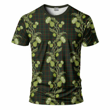 Carlow County Ireland Tartan T-Shirt Seamless Scottish Thistle Flowers
