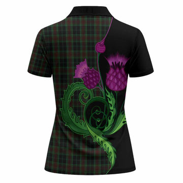 Carlow County Ireland Tartan Women Polo Shirt Traditional Scottish Thistle