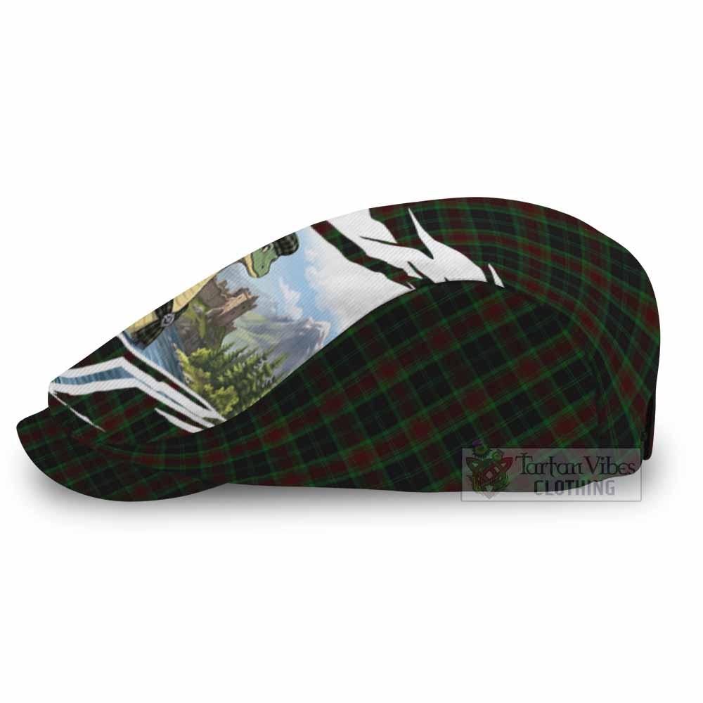 Carlow Tartan Loch Ness Monster Scottish Heritage Art Flat Cap, Jeff Cap