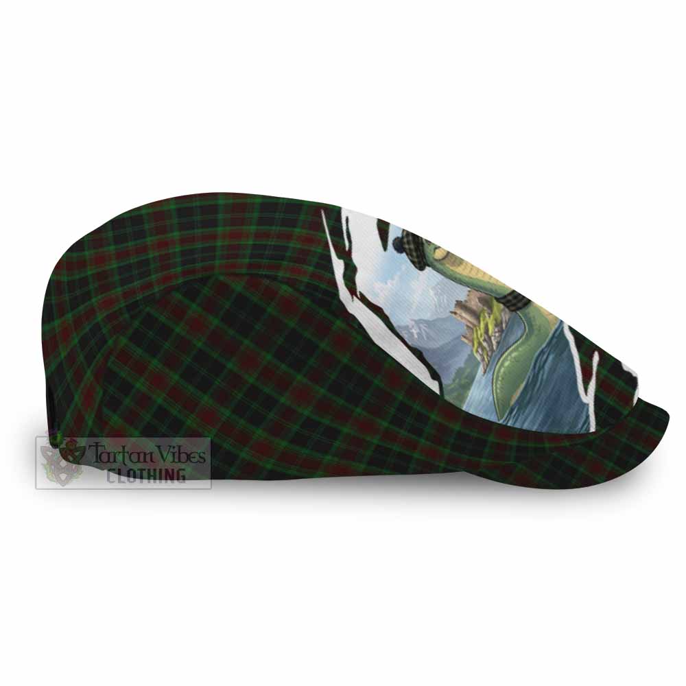 Carlow Tartan Loch Ness Monster Scottish Heritage Art Flat Cap, Jeff Cap