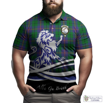 Carmichael Tartan Polo Shirt with Alba Gu Brath Regal Lion Emblem