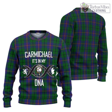 Carmichael Tartan Knitted Sweater with Family Crest DNA In Me Style Unisex - Tartanvibesclothing Shop