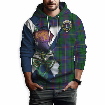 Tartan Vibes Clothing Carmichael Tartan Family Crest Hoodie Scottish Thistle Celtic Inspired