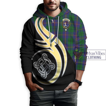 Carmichael Tartan Hoodie with Family Crest and Celtic Symbol Style Zip Hoodie - Tartan Vibes Clothing