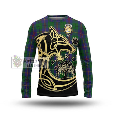 Carmichael Tartan Long Sleeve T-Shirt with Family Crest Celtic Wolf Style Unisex - Tartan Vibes Clothing