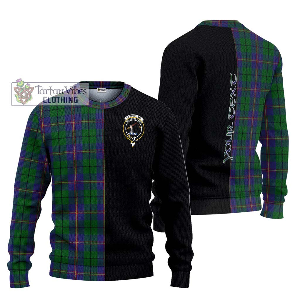 Carmichael Tartan Knitted Sweater with Family Crest and Half Of Me Style Unisex - Tartanvibesclothing Shop