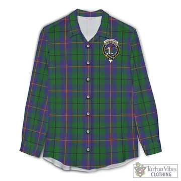 Tartan Vibes Clothing Carmichael Tartan Womens Casual Shirt with Family Crest