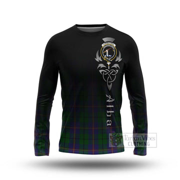 Tartan Vibes Clothing Carmichael Tartan Long Sleeve T-Shirt Featuring Alba Gu Brath Family Crest Celtic Inspired