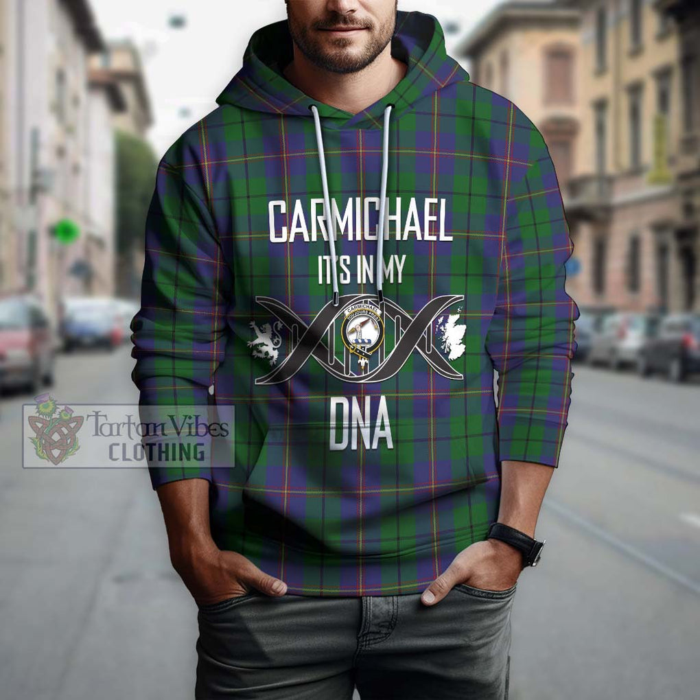 Carmichael Tartan Hoodie with Family Crest DNA In Me Style Pullover Hoodie - Tartanvibesclothing Shop