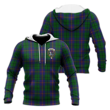 Carmichael Tartan Knitted Hoodie with Family Crest