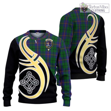 Carmichael Tartan Knitted Sweater with Family Crest and Celtic Symbol Style Unisex - Tartan Vibes Clothing