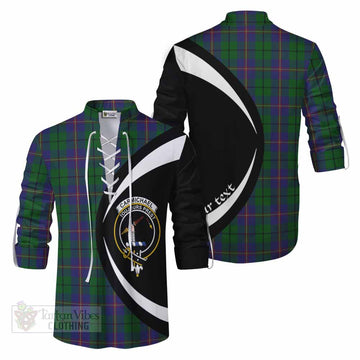 Tartan Vibes Clothing Carmichael Tartan Ghillie Kilt Shirt with Family Crest Circle Style